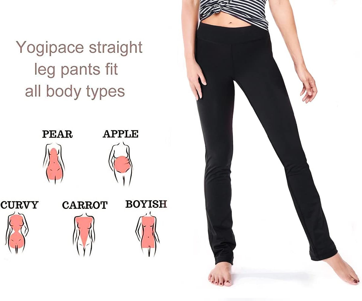 Women'S Slim Straight Leg Yoga Pants, 27"-35" Inseams