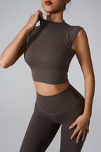 Sculpting Cap Sleeve Yoga Top - Flattering Compression Fit