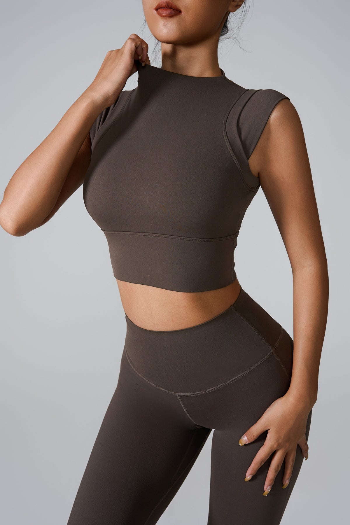 Sculpting Cap Sleeve Yoga Top - Flattering Compression Fit