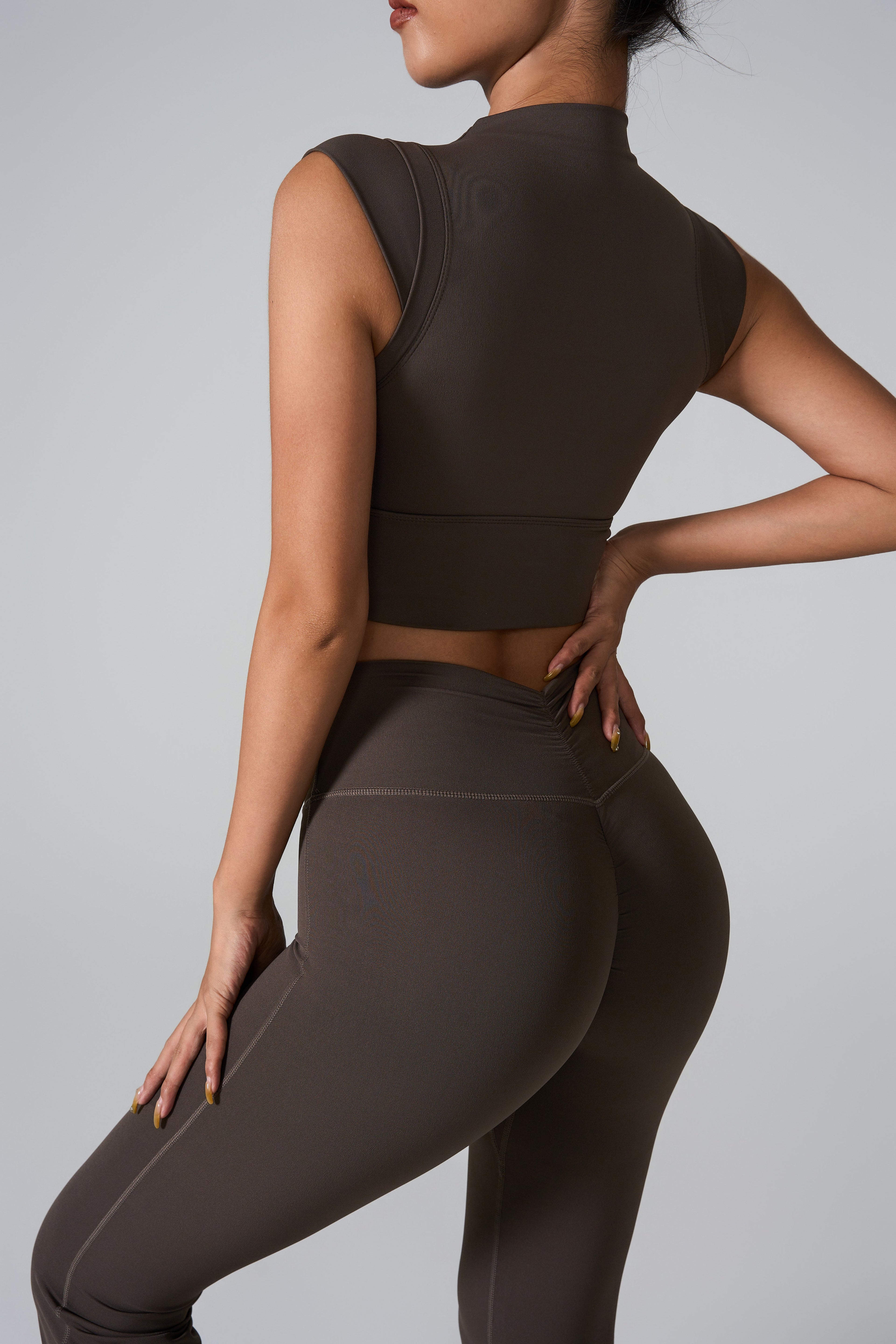 Sculpting Cap Sleeve Yoga Top - Flattering Compression Fit