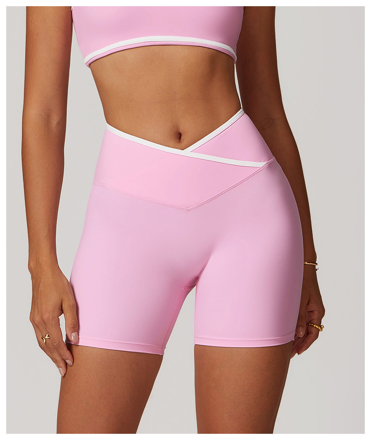 High Waist Crossback Shorts - Sculpting Fit and Style