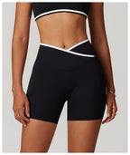 High Waist Crossback Shorts - Sculpting Fit and Style