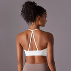 Sport Bra Soft Backless Sexy Women Fitness Bra Tights Yoga Vest High Strength Shockproof Gym Sports Top Push up with Chest Pad